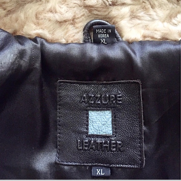 Azzure Leather Faux Fur & Leather Bomber Jacket - Picture 5 of 9